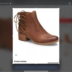 Kork-Ease Brown Leather Lace-Up Ankle Booties